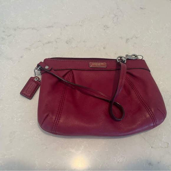 Coach Red Leather Wristlet - Picture 4 of 4